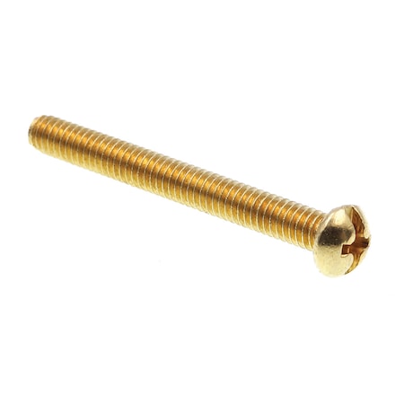 Machine Screw, Round Head, Phil/Sltd Comb Drive #8-32 X 1-1/2in Solid Brass 25PK